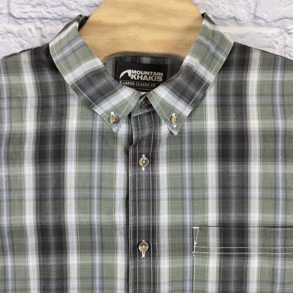 Mountain Khakis Men Button Up Plaid Classic Fit Casual Outdoors‎ Short Sleeve XL